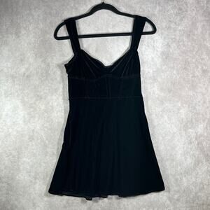 Urban Outfitters Mini Dress Womens Medium Black Crushed Velvet‎ Sleeveless Party